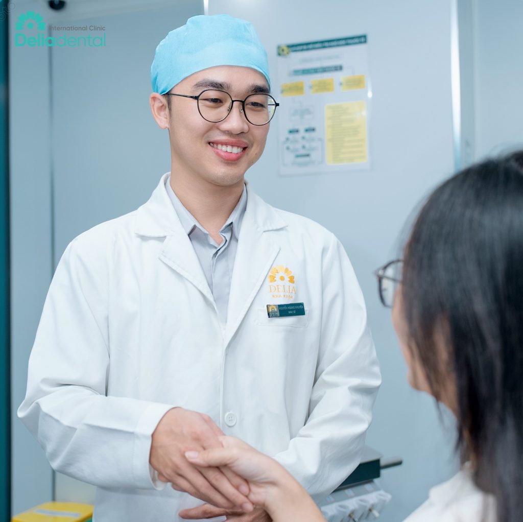 Dentist giving a free consultation in Vietnam