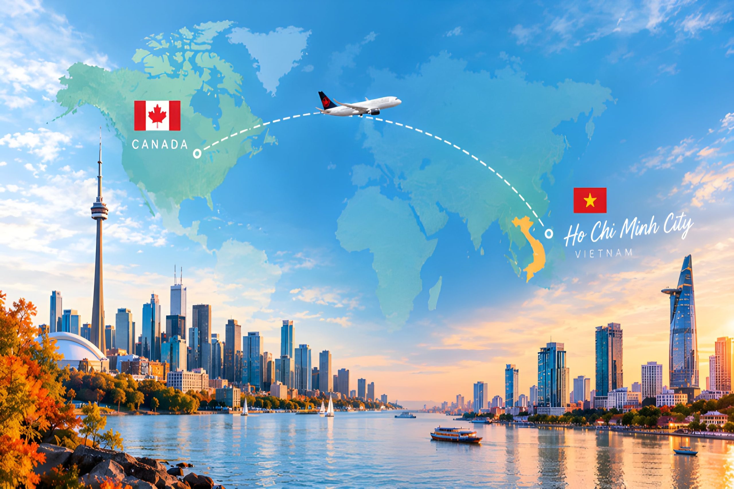 Flight from Canada to Vietnam